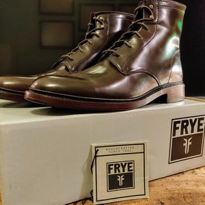 Frye James Lace Up Shell Cordovan Boots